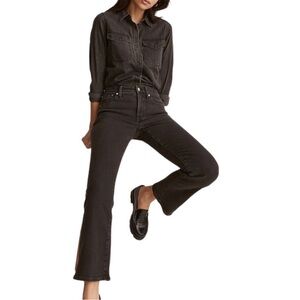 Madewell NJ110 Curvy Kick Out Crop Jean in Starkey Wash Size 28